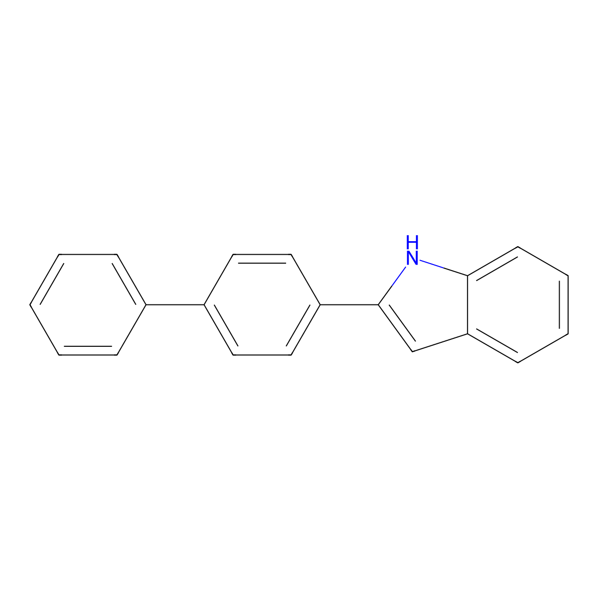 2-Biphenyl-4-yl-1H-indole molecular structure, CAS 21470-37-1