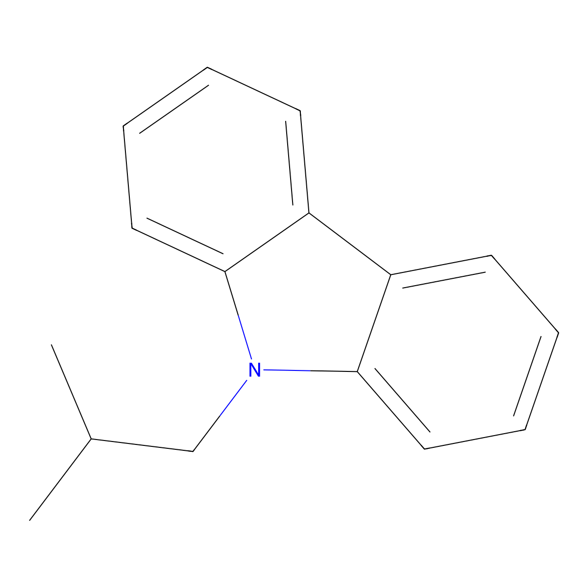 9H-Carbazole, 9-(2-methylpropyl)- molecular structure, CAS 21470-49-5