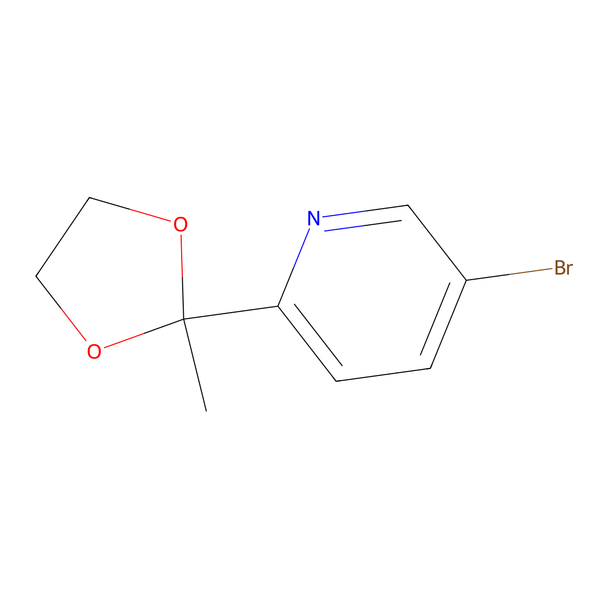 5-Bromo-2-(2-methyl-1,3-dioxolan-2-yl)pyridine molecular structure, CAS 214701-33-4