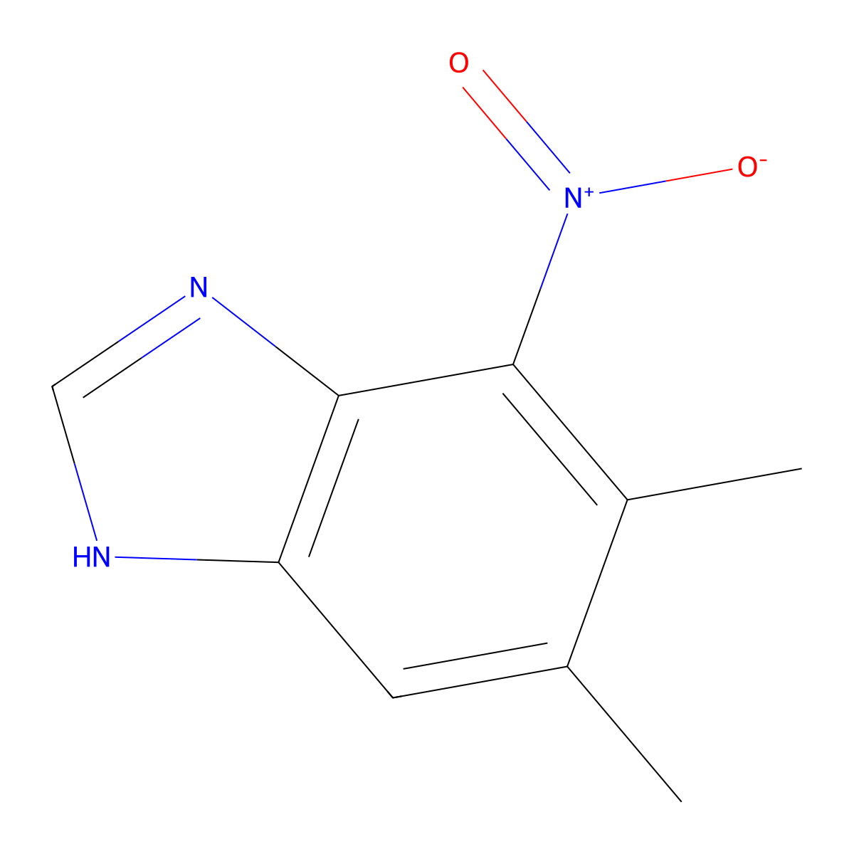 5,6-Dimethyl-4-nitro-1H-benzo[d]imidazole molecular structure, CAS 21472-08-2