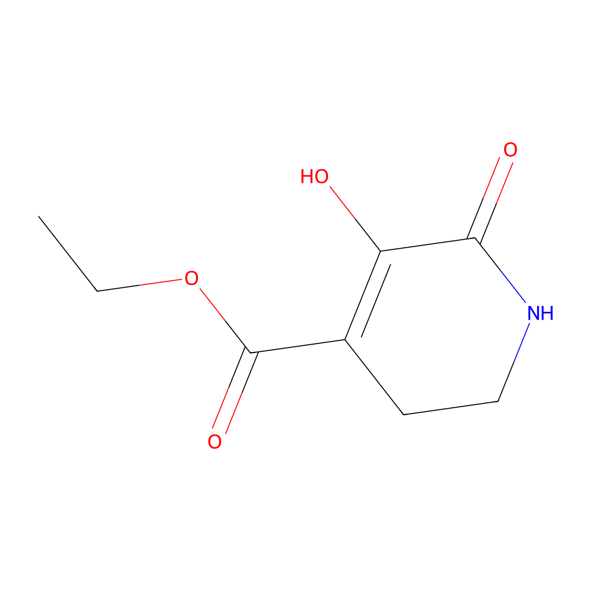 Ethyl-3-hydroxy-dihydropyridone-4-carboxylic acid molecular structure, CAS 21472-88-8