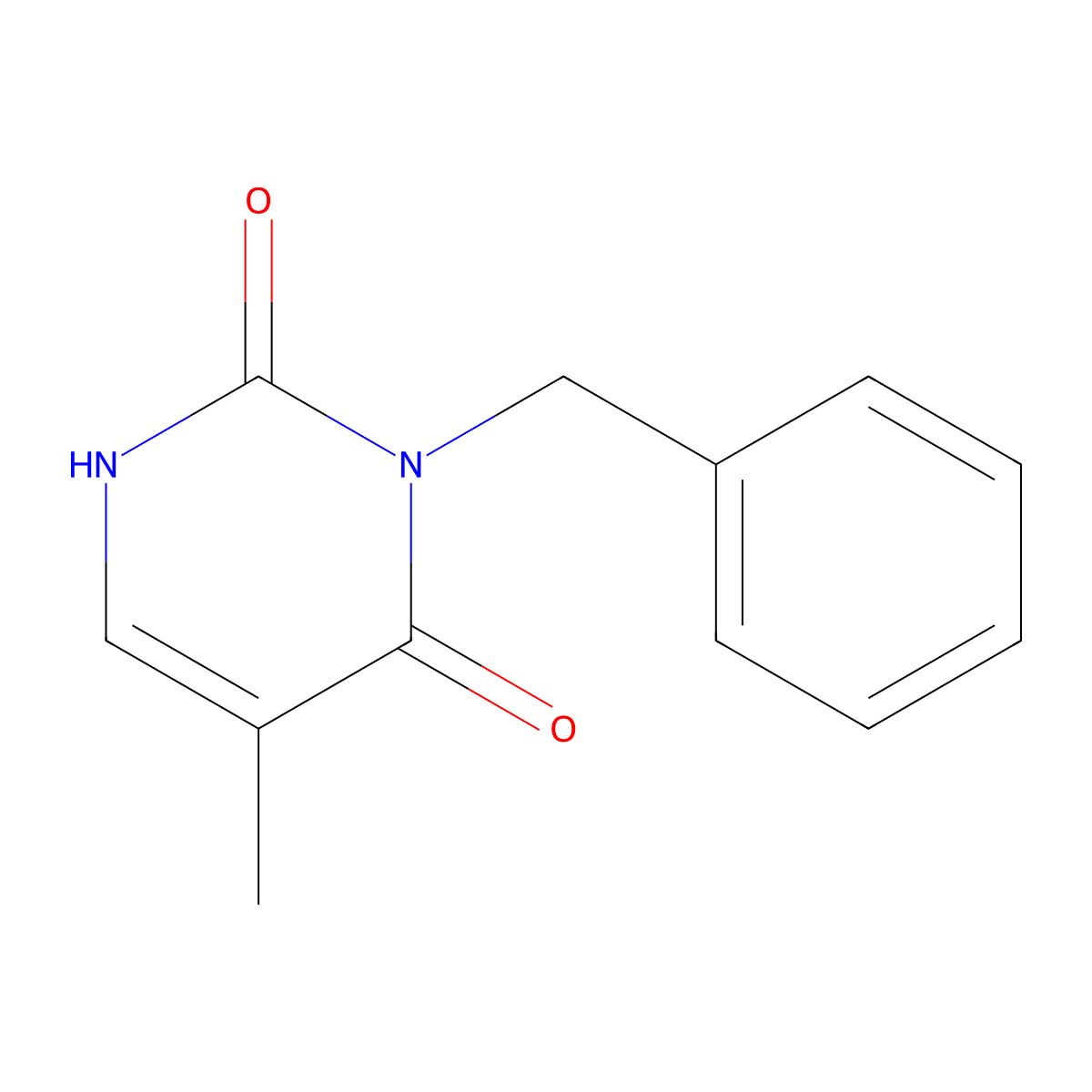 3-benzyl-5-methyl-1H-pyrimidine-2,4-dione molecular structure, CAS 21473-22-3
