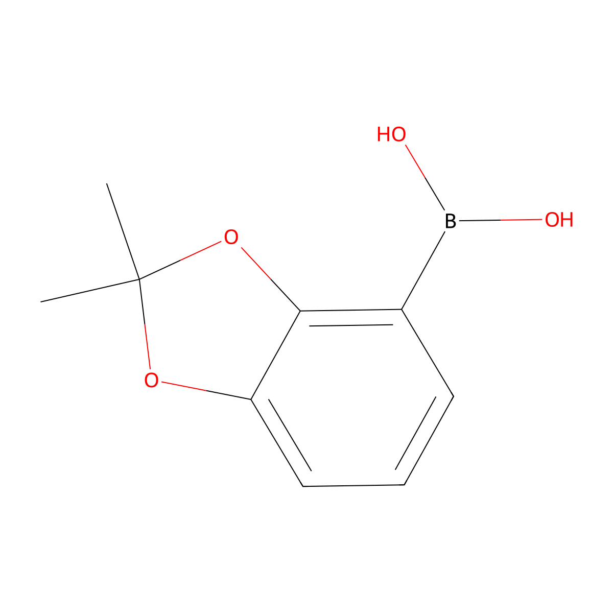 (2,2-Dimethylbenzo[d][1,3]dioxol-4-yl)boronic acid molecular structure, CAS 214745-80-9