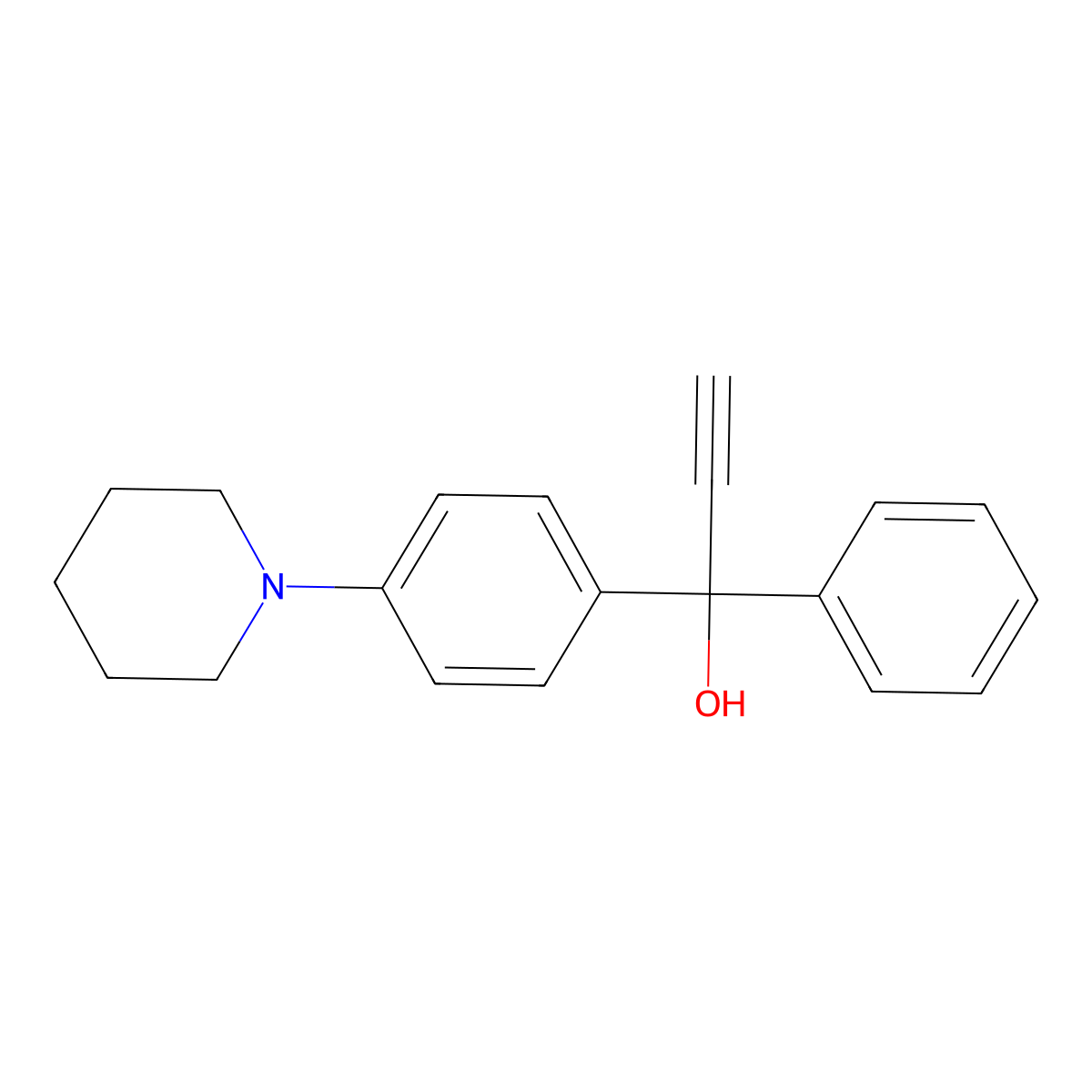 1-Phenyl-1-[4-(1-piperidinyl)phenyl]-2-propyn-1-ol molecular structure, CAS 214746-69-7