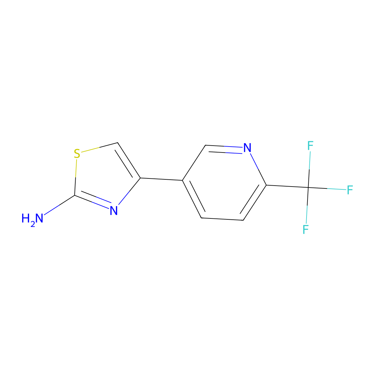 4-[6-(Trifluoromethyl)pyridin-3-yl]-1,3-thiazol-2-amine molecular structure, CAS 2147485-40-1