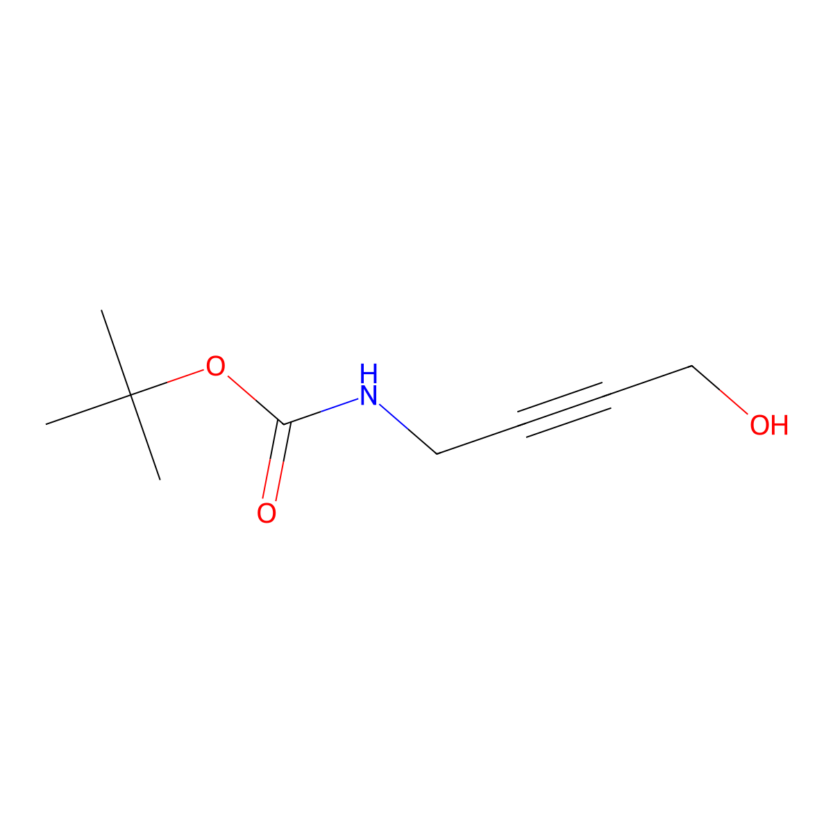 tert-Butyl (4-hydroxybut-2-yn-1-yl)carbamate molecular structure, CAS 214749-90-3