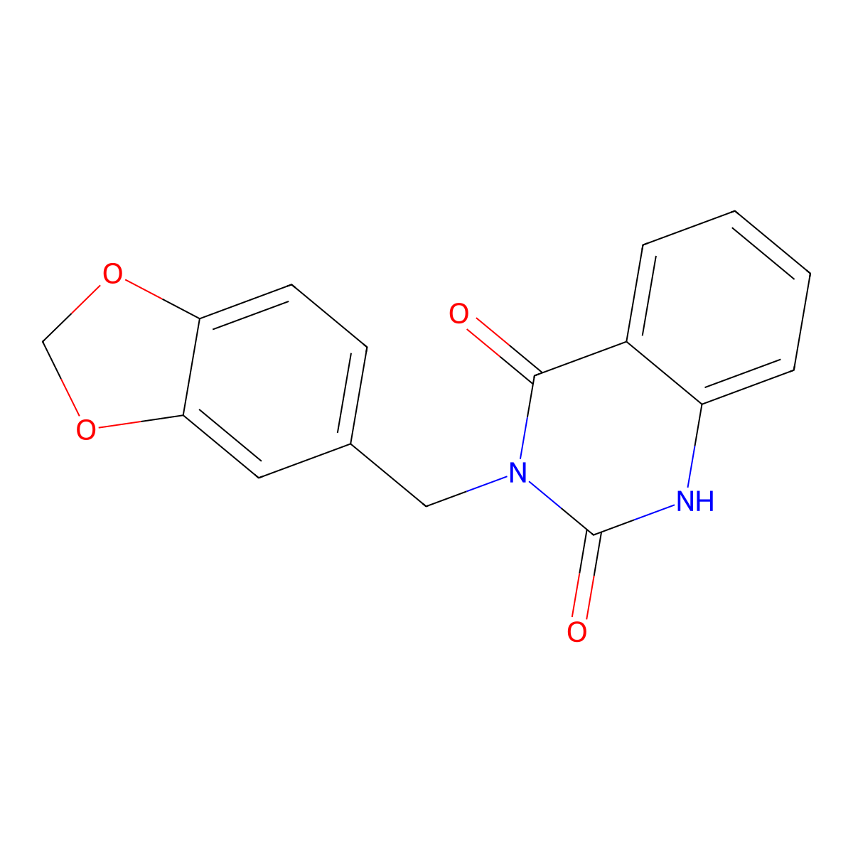 3-(1,3-benzodioxol-5-ylmethyl)-1H-quinazoline-2,4-dione molecular structure, CAS 214749-92-5