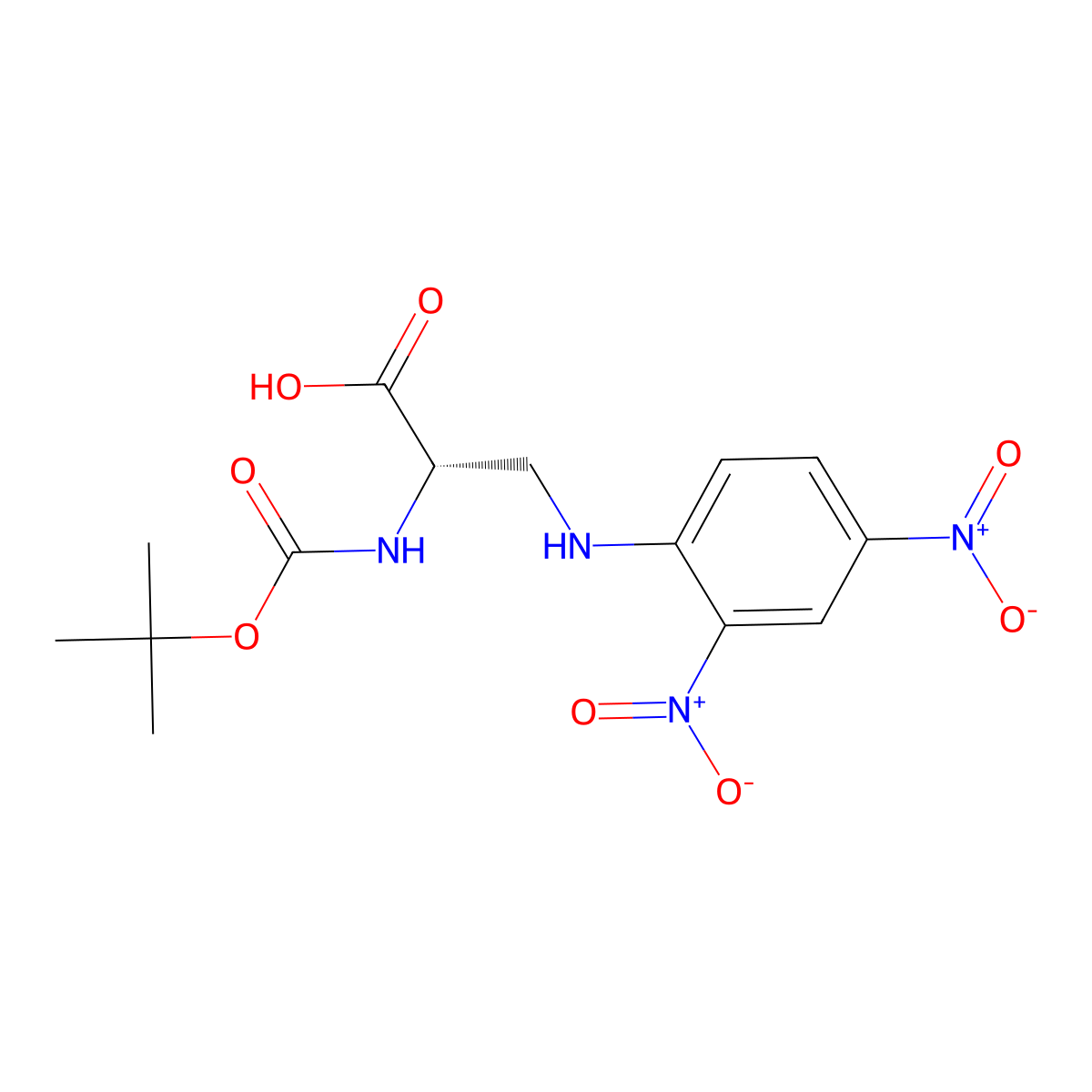 (S)-2-((tert-Butoxycarbonyl)amino)-3-((2,4-dinitrophenyl)amino)propanoic acid molecular structure, CAS 214750-67-1