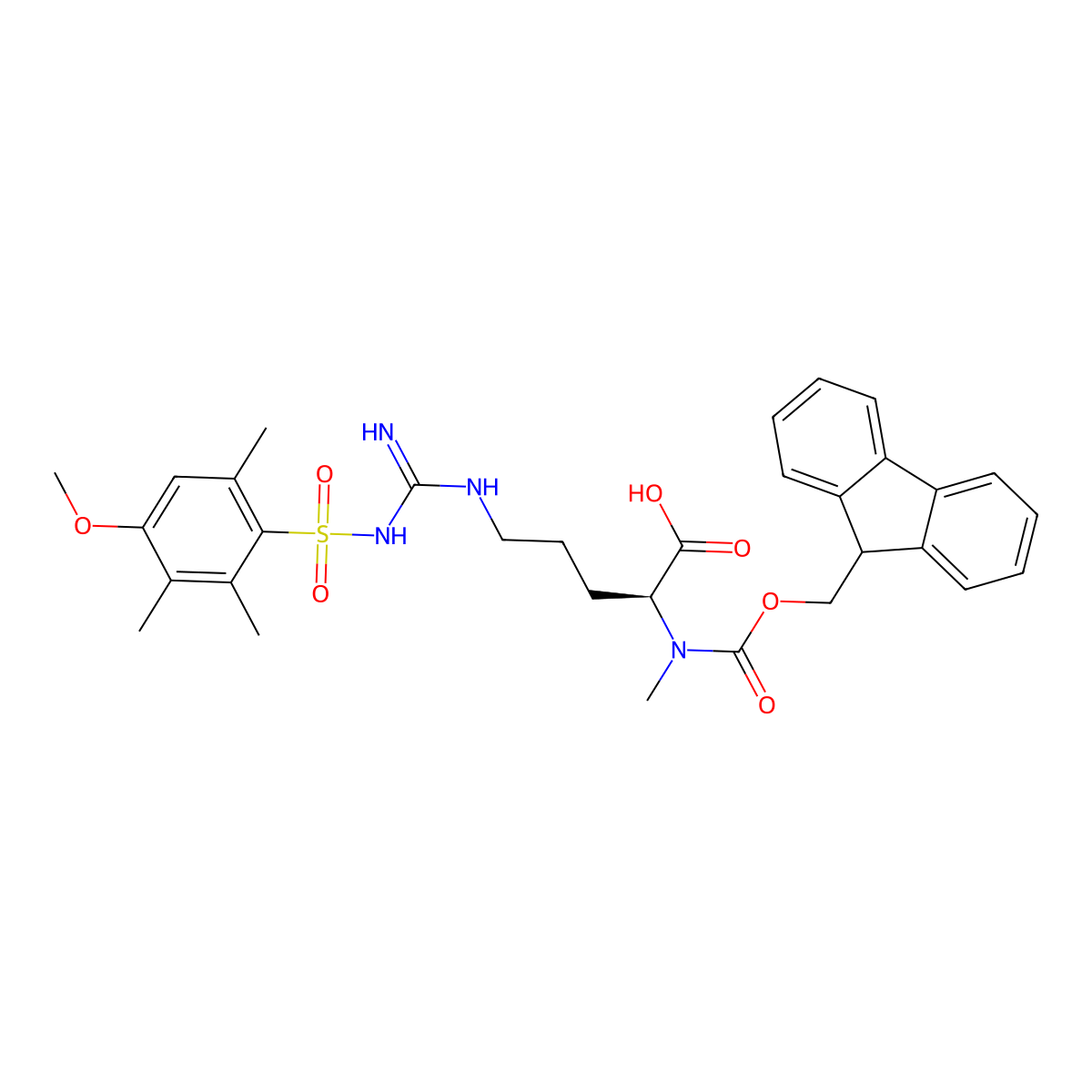 Fmoc-n-me-arg(mtr)-oh molecular structure, CAS 214750-72-8