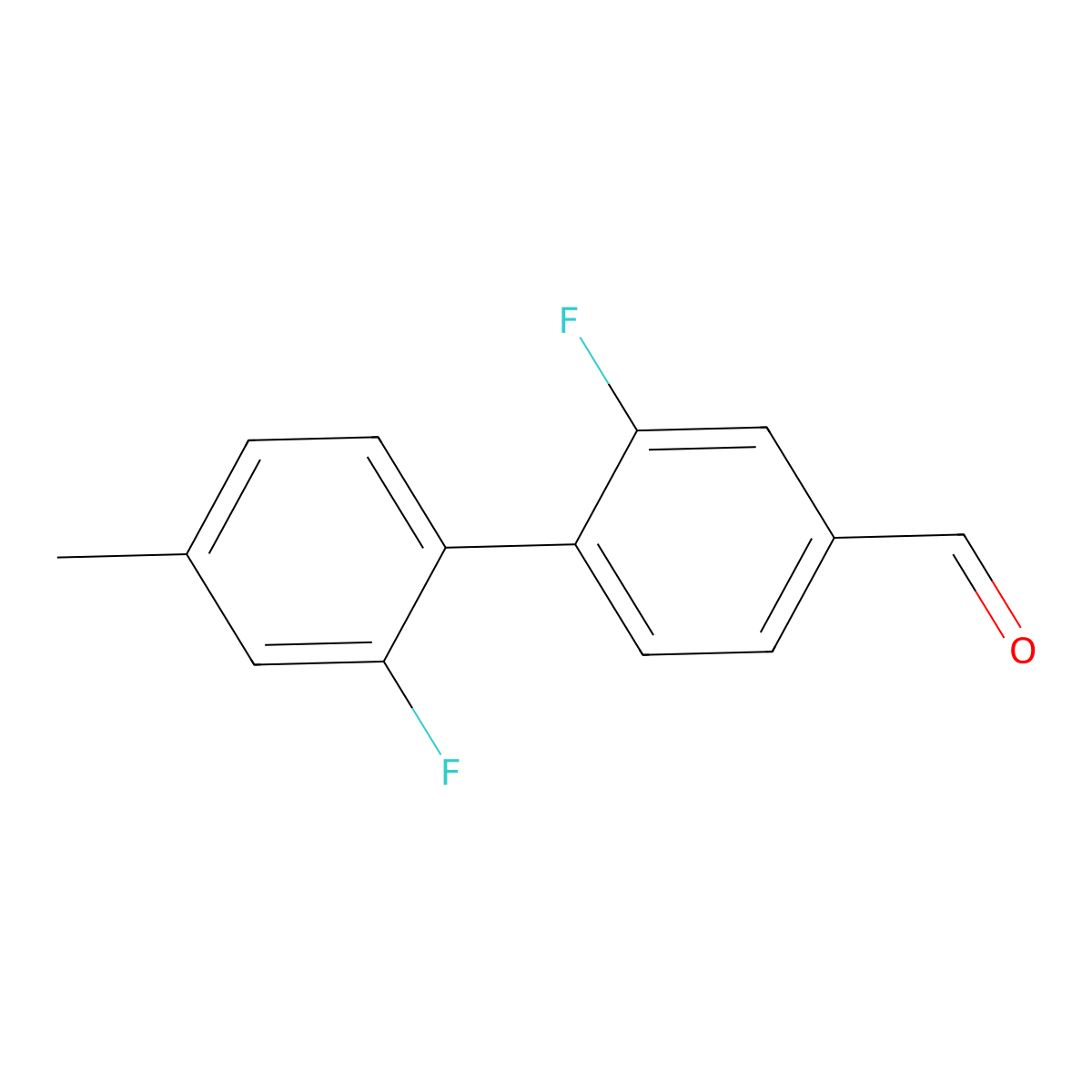 2,2'-Difluoro-4'-methyl-[1,1'-biphenyl]-4-carbaldehyde molecular structure, CAS 2147536-45-4