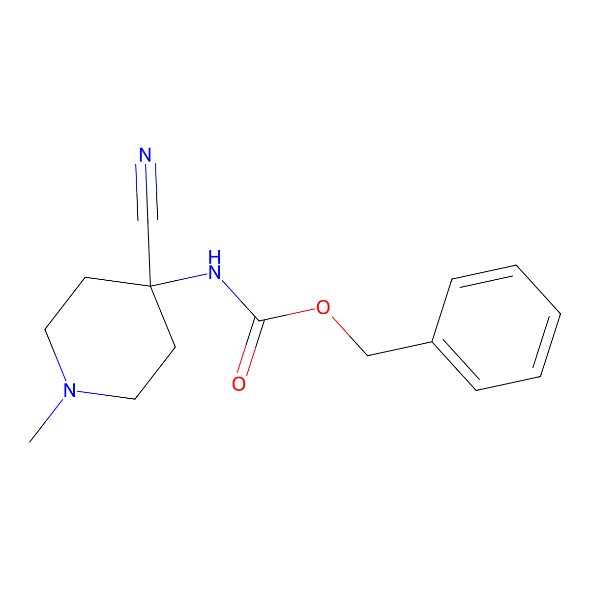 benzyl N-(4-cyano-1-methylpiperidin-4-yl)carbamate molecular structure, CAS 2147549-86-6