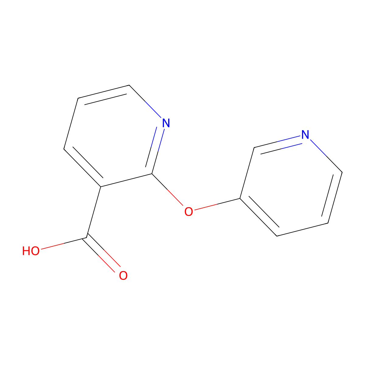 2-(Pyridin-3-yloxy)pyridine-3-carboxylic acid molecular structure, CAS 214758-27-7