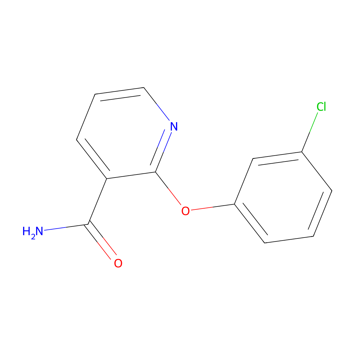 2-(3-Chlorophenoxy)nicotinamide molecular structure, CAS 214758-92-6