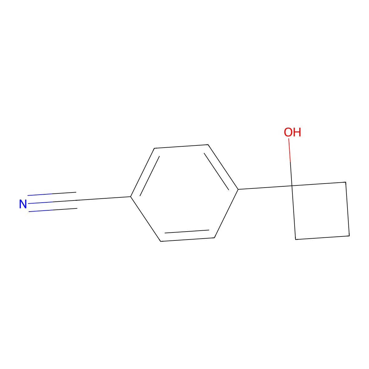 4-(1-Hydroxycyclobutyl)benzonitrile molecular structure, CAS 214759-68-9