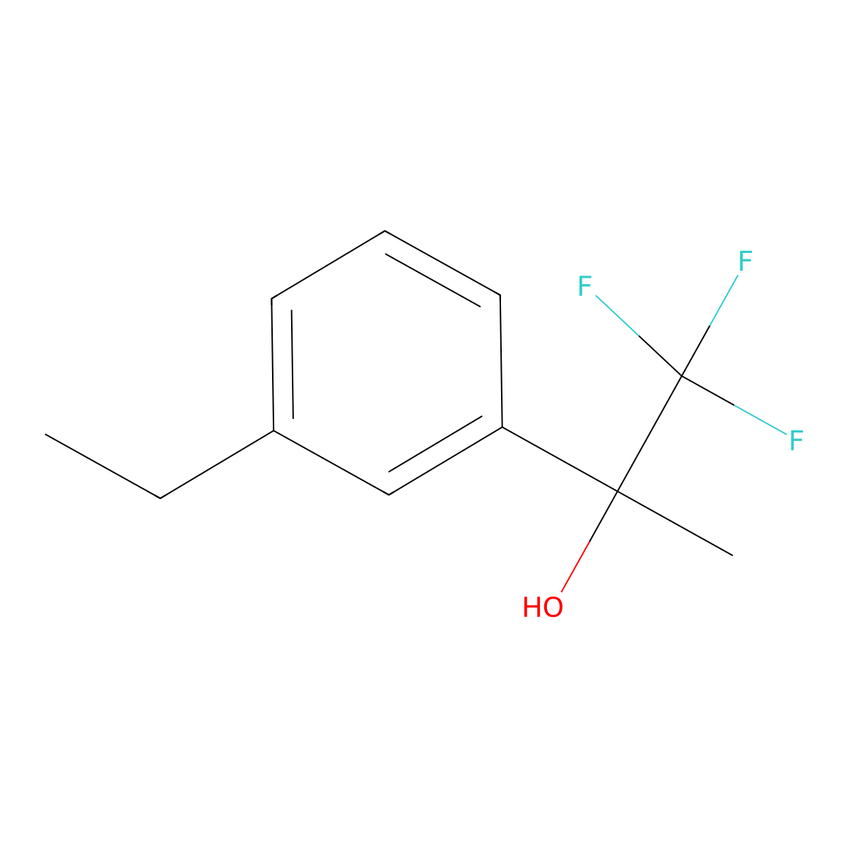 3-Ethyl-alpha-methyl-alpha-(trifluoromethyl)benZenemethanol molecular structure, CAS 2147591-44-2
