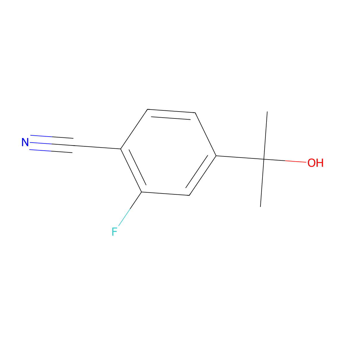 2-Fluoro-4-(2-hydroxypropan-2-yl)benzonitrile molecular structure, CAS 214760-17-5