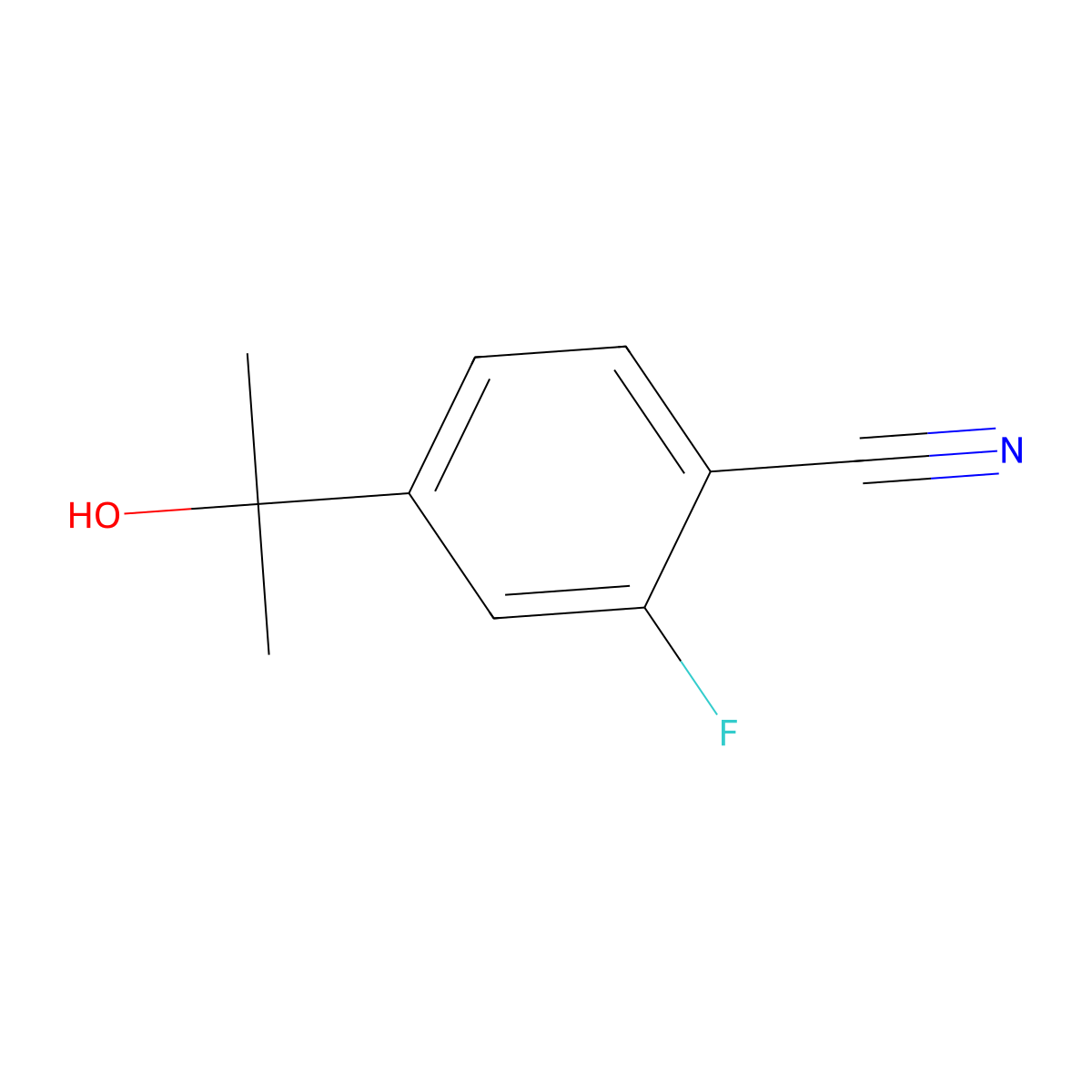 2-Fluoro-4-(2-hydroxypropan-2-yl)benzonitrile molecular structure, CAS 214760-17-5