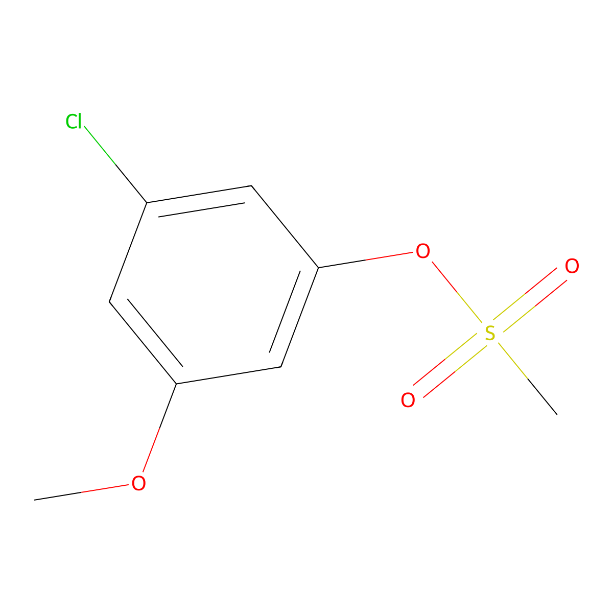 Phenol, 3-chloro-5-methoxy-, 1-methanesulfonate molecular structure, CAS 214760-35-7