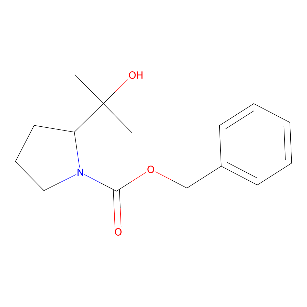 Benzyl 2-(2-hydroxypropan-2-yl)pyrrolidine-1-carboxylate molecular structure, CAS 2147603-20-9