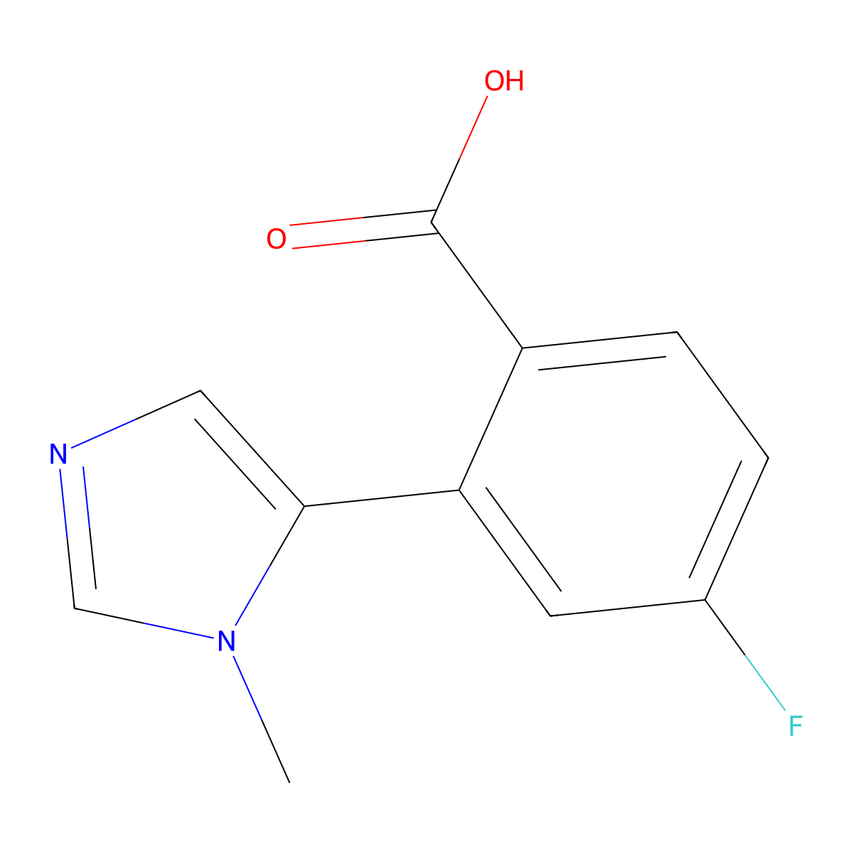 4-fluoro-2-(1-methyl-1H-imidazol-5-yl)benzoic acid molecular structure, CAS 2147609-73-0