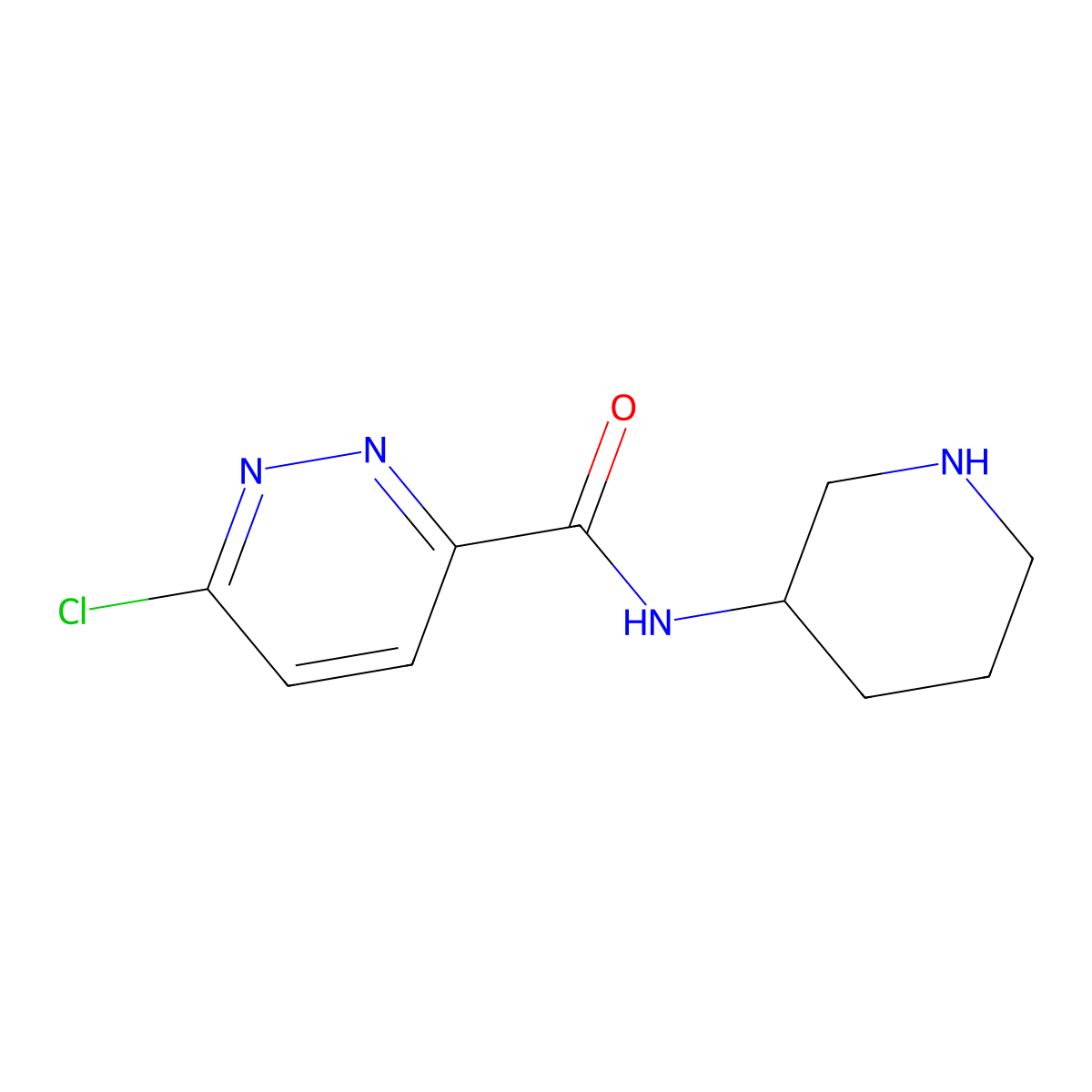 6-chloro-N-(piperidin-3-yl)pyridazine-3-carboxamide molecular structure, CAS 2147653-13-0