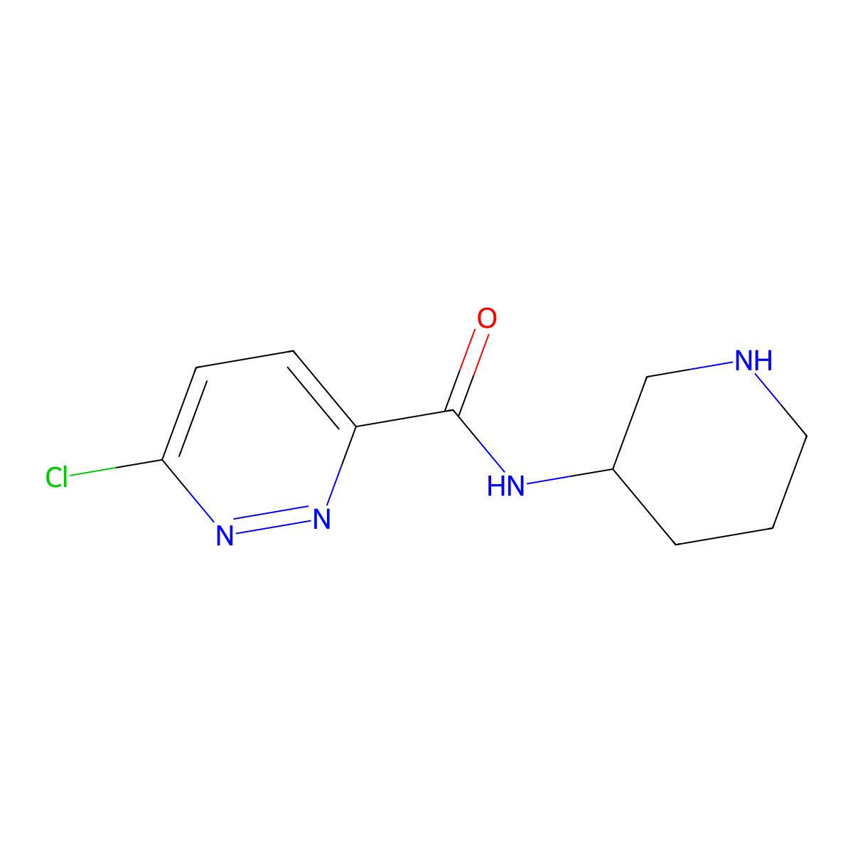 6-chloro-N-(piperidin-3-yl)pyridazine-3-carboxamide molecular structure, CAS 2147653-13-0