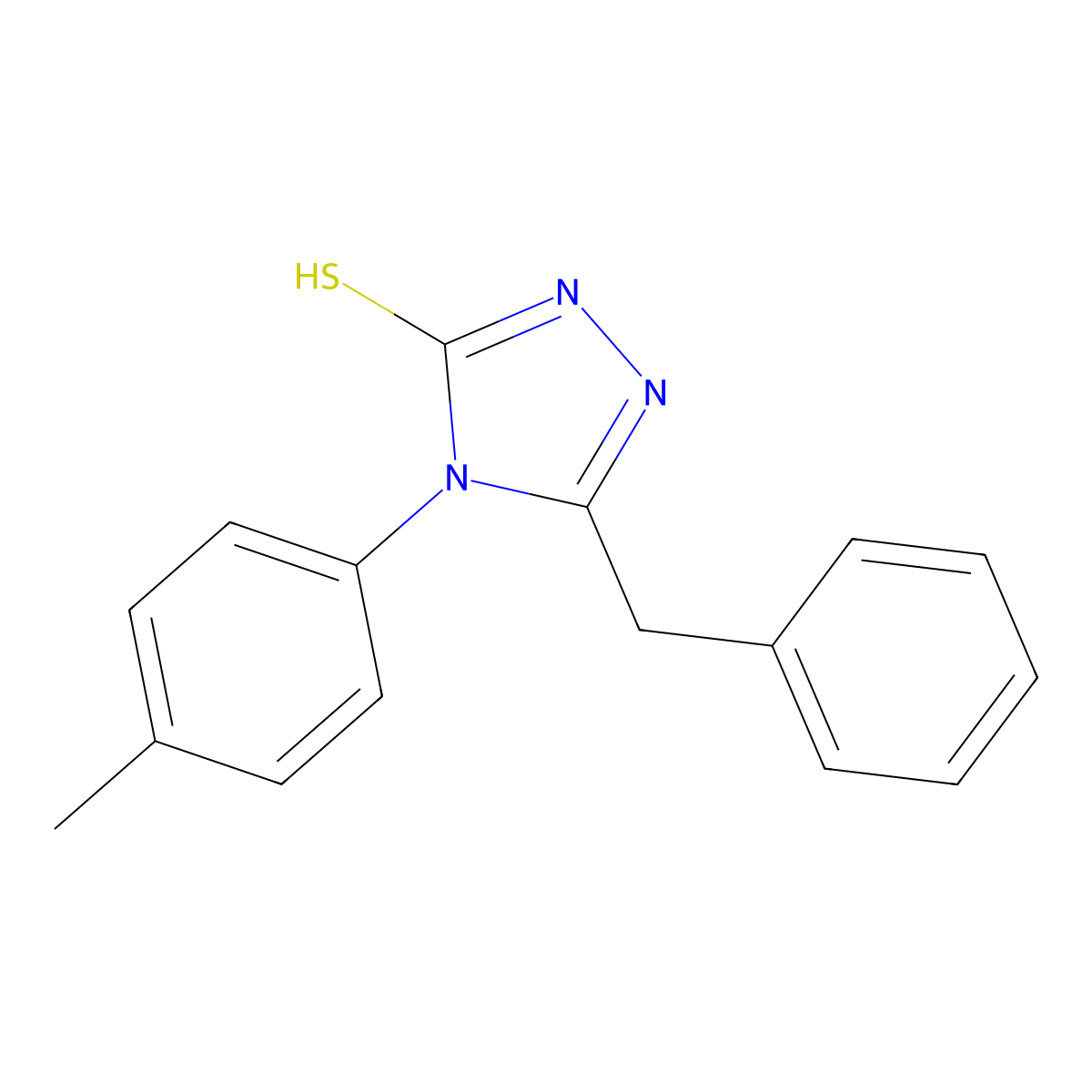 5-benzyl-4-(4-methylphenyl)-4H-1,2,4-triazole-3-thiol molecular structure, CAS 21477-50-9