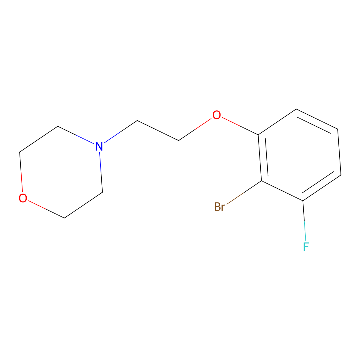 4-(2-(2-Bromo-3-fluorophenoxy)ethyl)morpholine molecular structure, CAS 2147728-51-4
