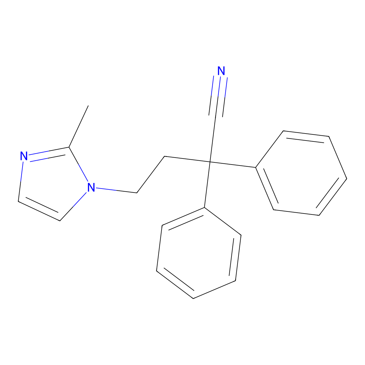 4-(2-Methyl-1H-imidazol-1-yl)-2,2-diphenylbutanenitrile molecular structure, CAS 214777-43-2