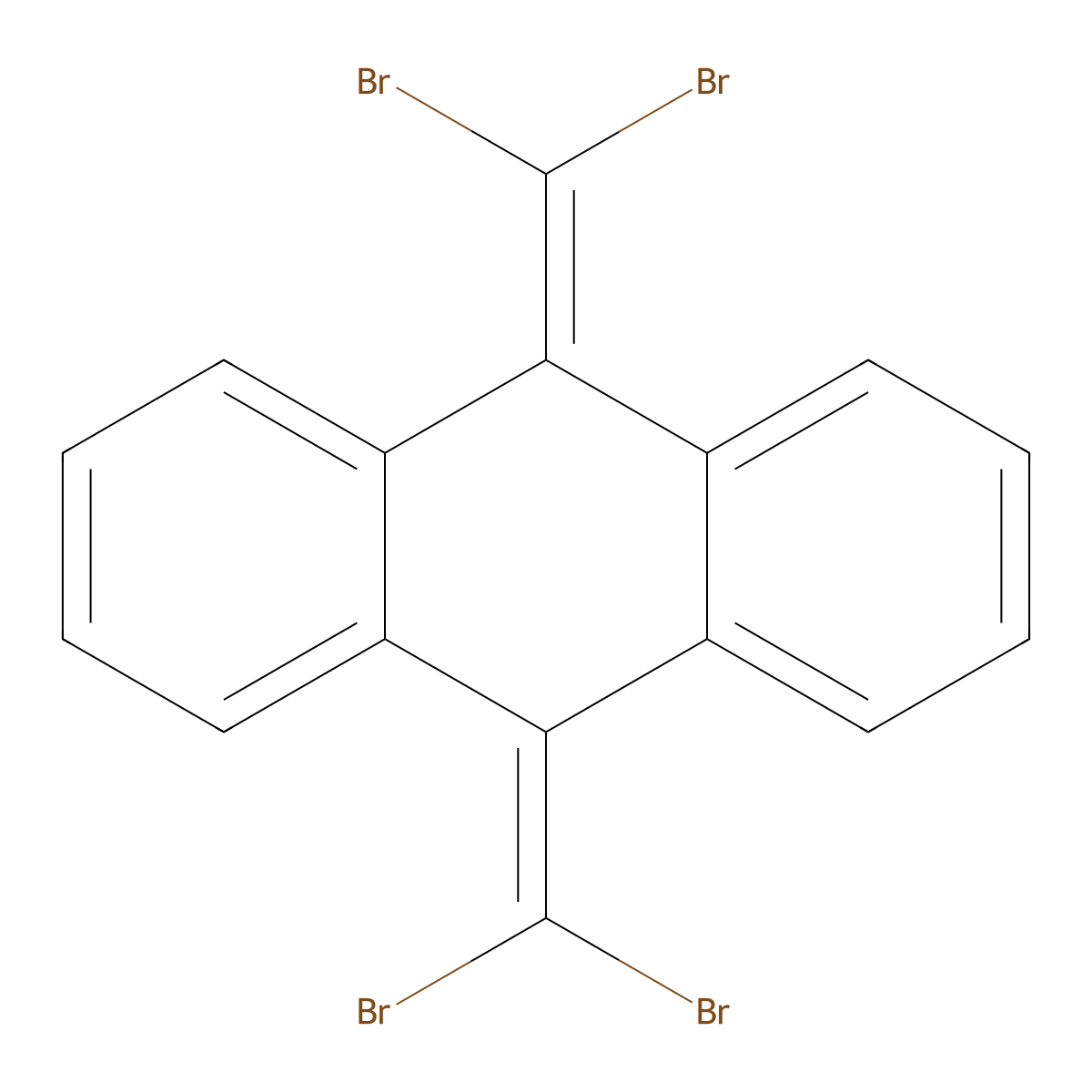 9,10-Bis(dibromomethylidene)-9,10-dihydroanthracene molecular structure, CAS 214779-03-0