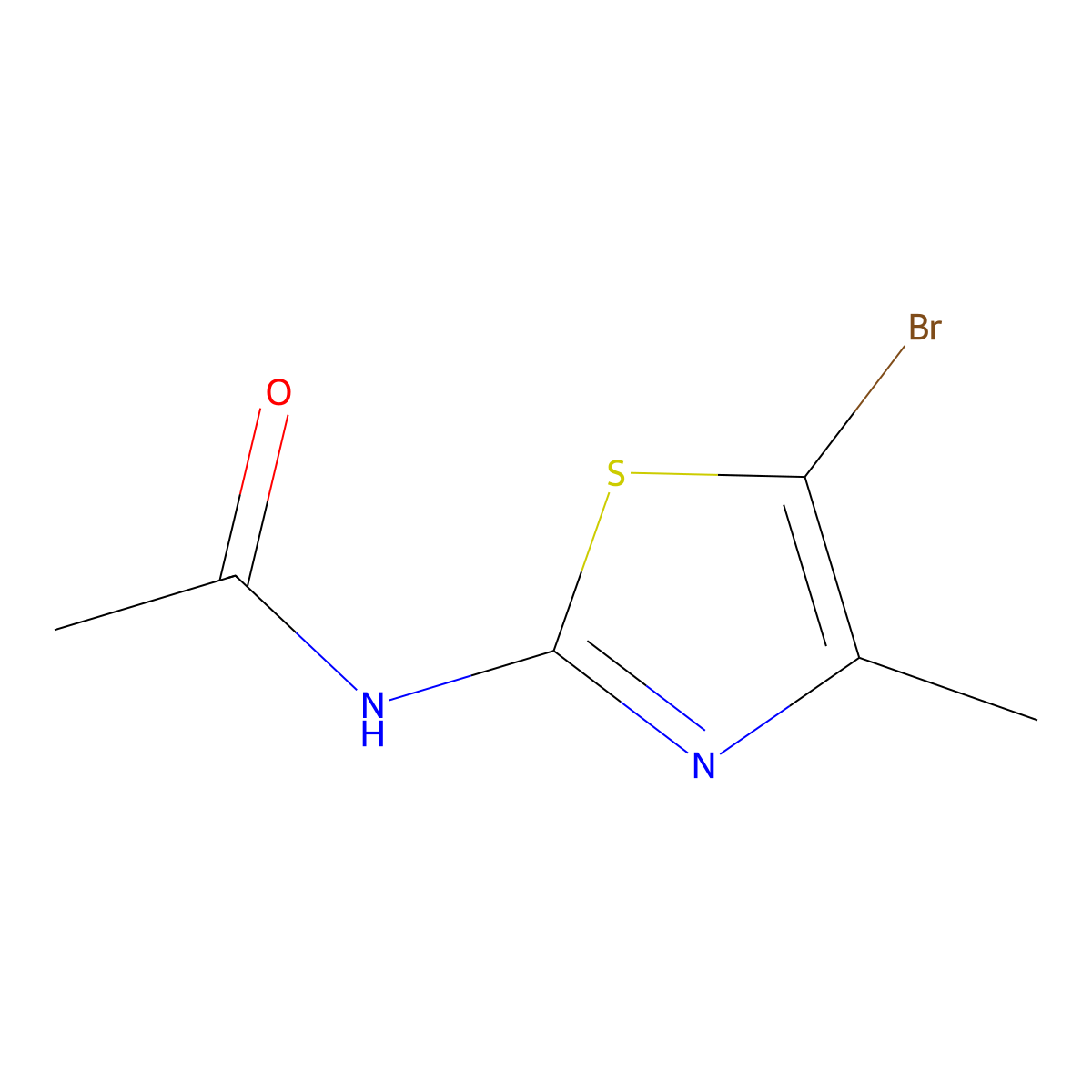 N-(5-bromo-4-methyl-1,3-thiazol-2-yl)acetamide molecular structure, CAS 21478-95-5