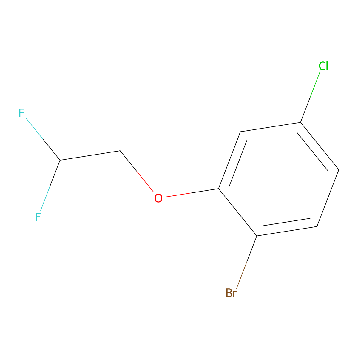 1-Bromo-4-chloro-2-(2,2-difluoroethoxy)benzene molecular structure, CAS 2147831-61-4