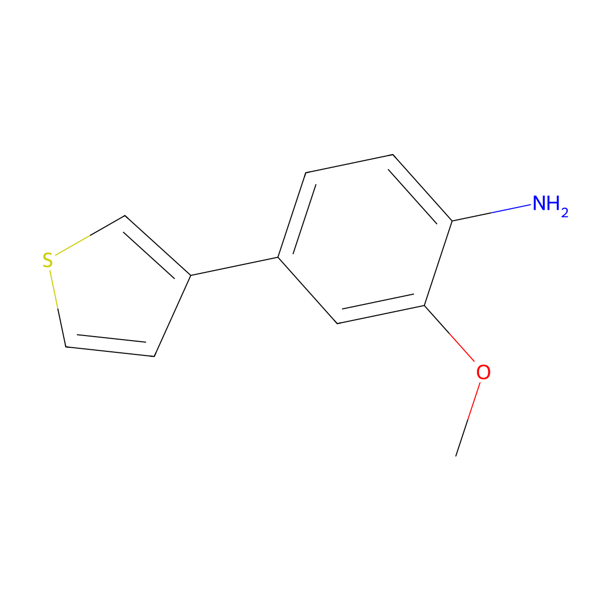 2-Methoxy-4-(thiophen-3-yl)aniline molecular structure, CAS 2147834-16-8