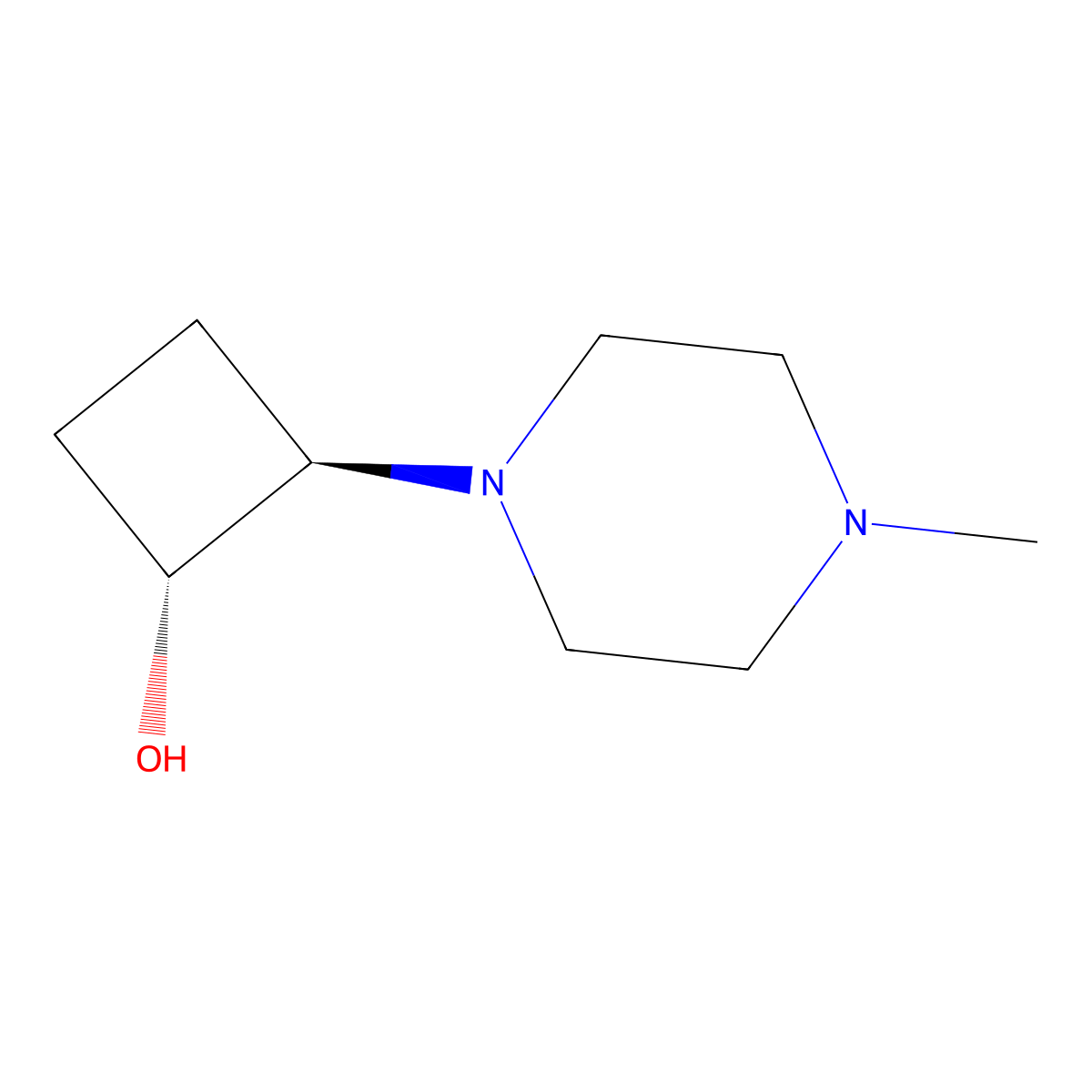 trans-2-(4-Methylpiperazin-1-yl)cyclobutan-1-ol molecular structure, CAS 2147847-04-7