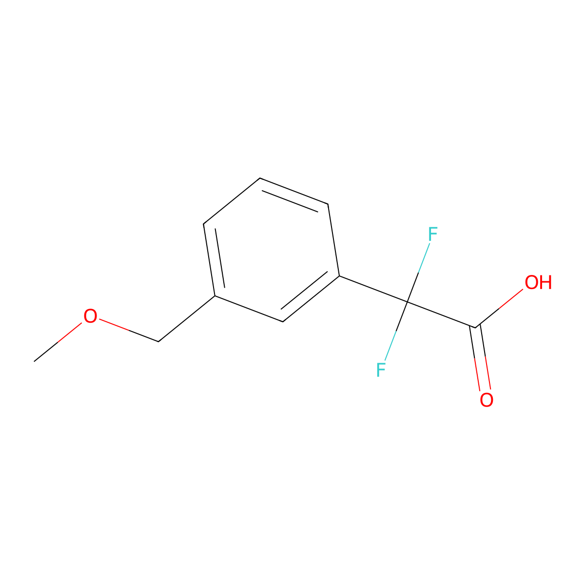 2,2-Difluoro-2-[3-(methoxymethyl)phenyl]acetic acid molecular structure, CAS 2147877-70-9