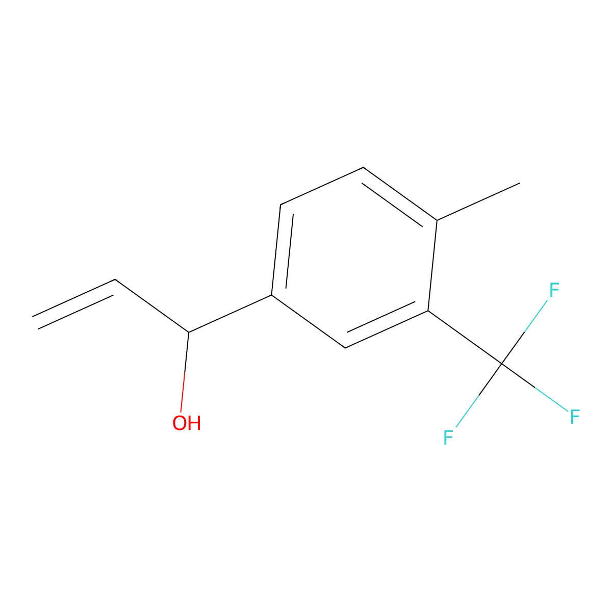 1-[4-Methyl-3-(trifluoromethyl)phenyl]prop-2-en-1-ol molecular structure, CAS 2147945-59-1