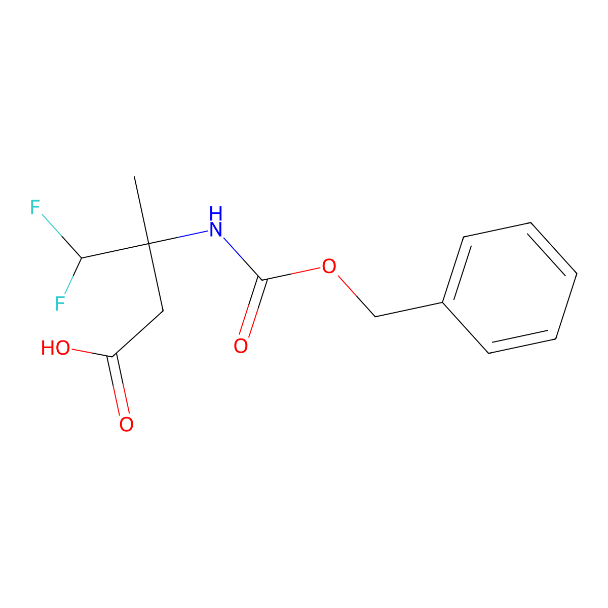 3-{[(Benzyloxy)carbonyl]amino}-4,4-difluoro-3-methylbutanoic acid molecular structure, CAS 2147946-61-8