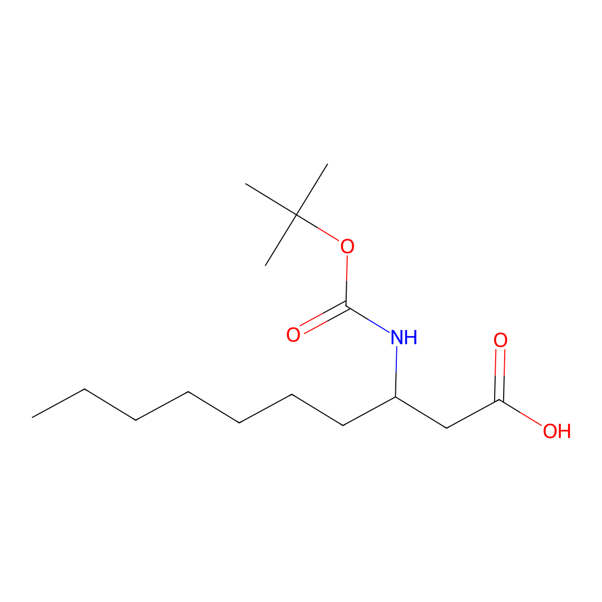 3-{[(Tert-butoxy)carbonyl]amino}decanoic acid molecular structure, CAS 2147957-13-7