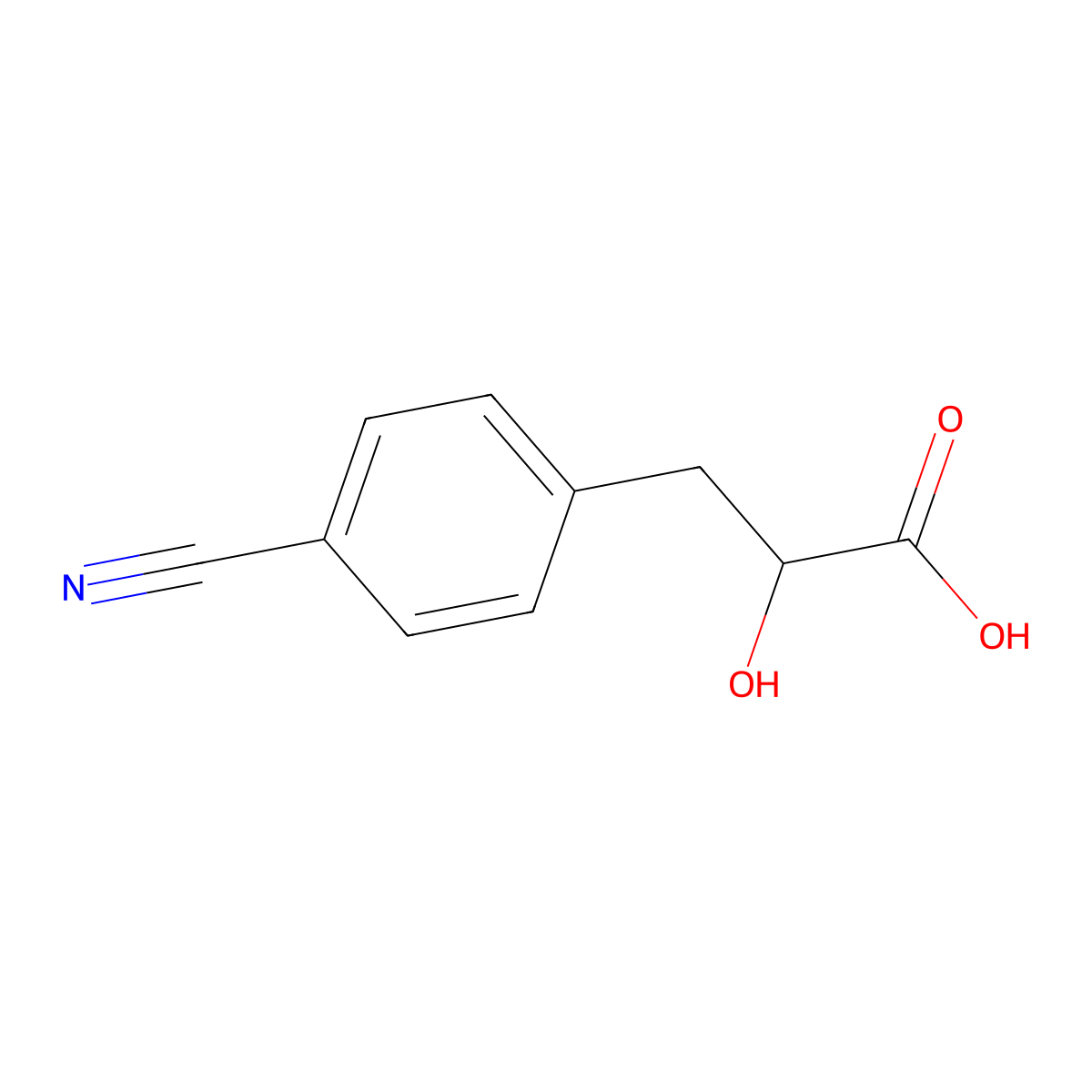 3-(4-Cyanophenyl)-2-hydroxypropanoic acid molecular structure, CAS 2147961-83-7