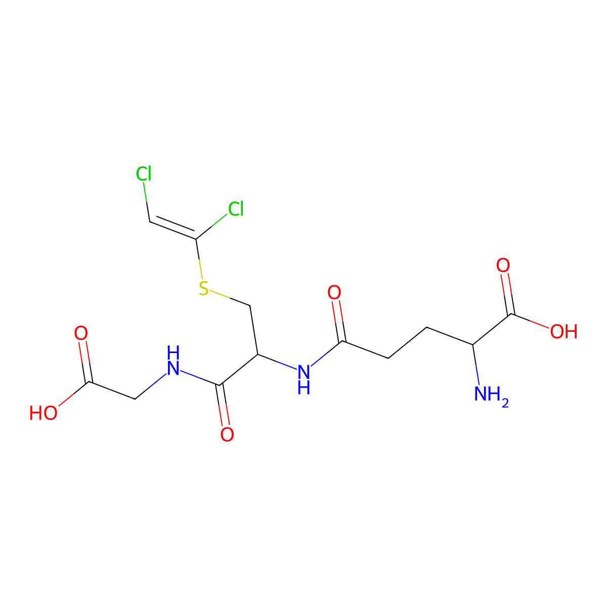 (2S)-2-amino-4-{[(1R)-1-[(carboxymethyl)carbamoyl]-2-{[(1E)-1,2-dichloroethenyl]sulfanyl}ethyl]carbamoyl}butanoic acid molecular structure, CAS 2148-32-5