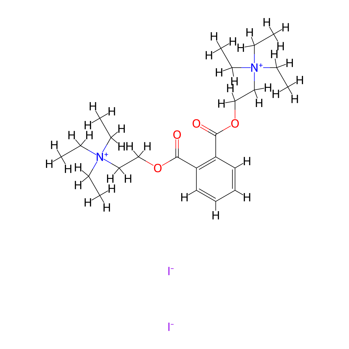 Ammonium, (2-hydroxyethyl)triethyl-, iodide, phthalate (2:1) molecular structure, CAS 21480-09-1