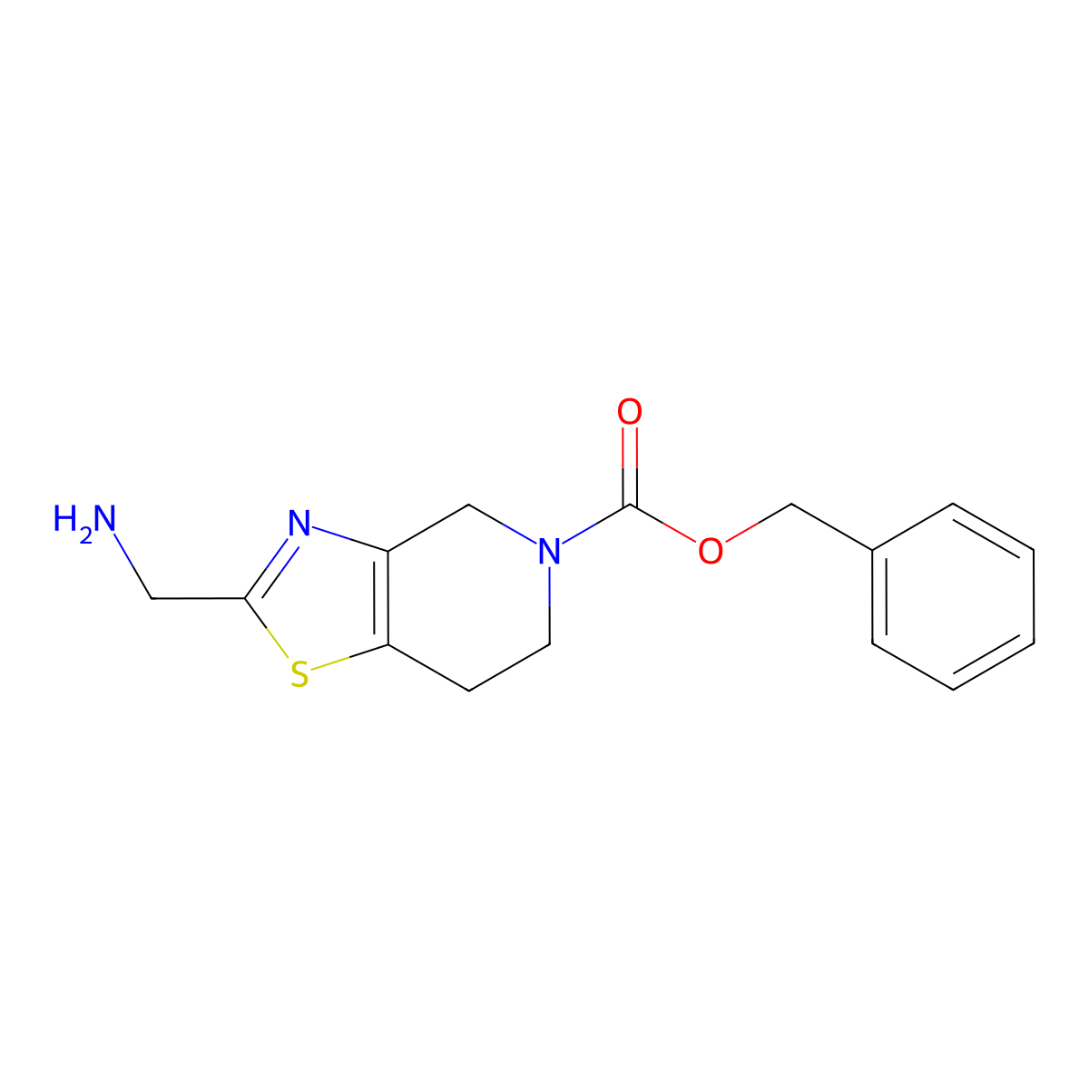 benzyl 2-(aminomethyl)-4H,5H,6H,7H-[1,3]thiazolo[4,5-c]pyridine-5-carboxylate molecular structure, CAS 2148010-95-9