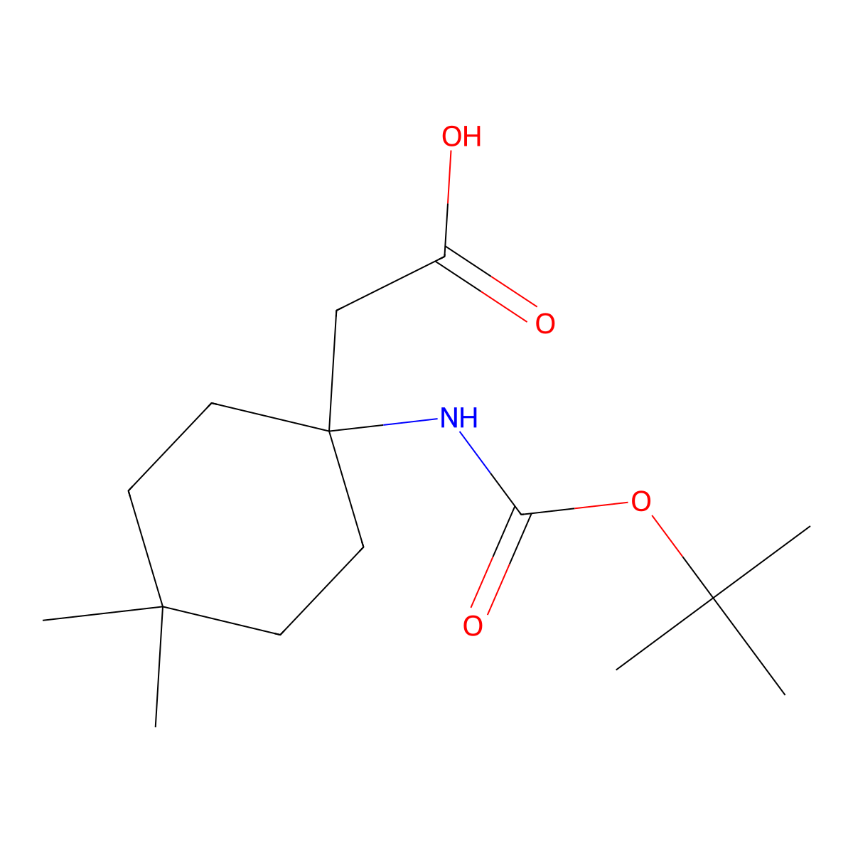 2-(1-{[(Tert-butoxy)carbonyl]amino}-4,4-dimethylcyclohexyl)acetic acid molecular structure, CAS 2148213-16-3