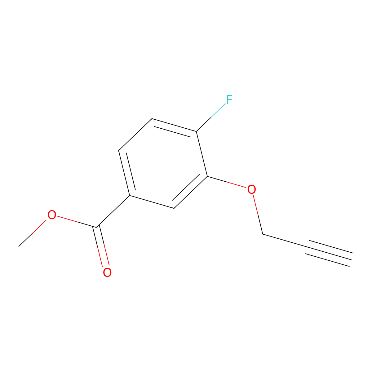 Methyl 4-fluoro-3-(prop-2-yn-1-yloxy)benzoate molecular structure, CAS 214822-98-7