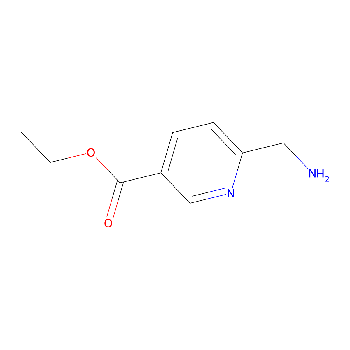 Ethyl 6-(aminomethyl)nicotinate molecular structure, CAS 214824-13-2