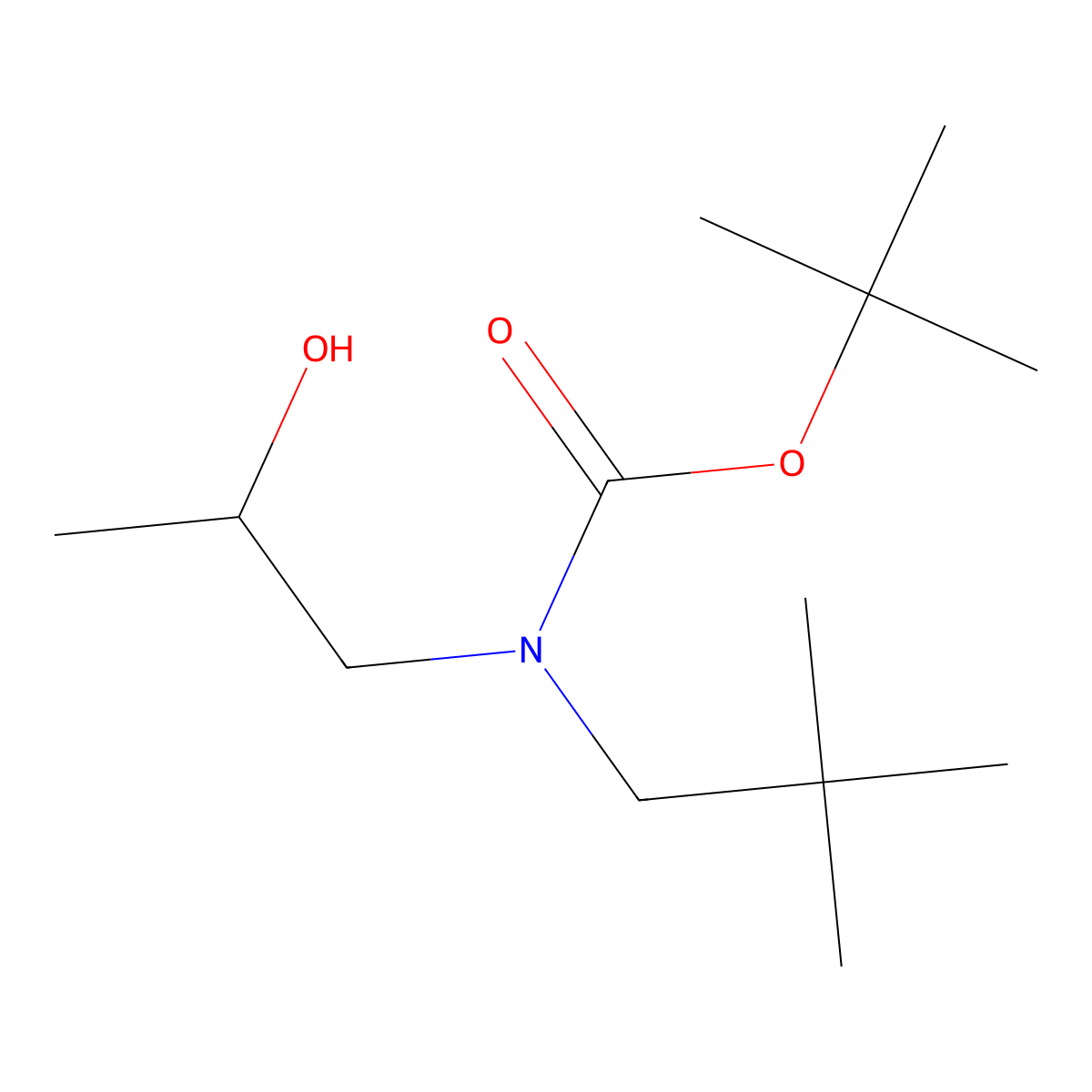 tert-butyl N-(2,2-dimethylpropyl)-N-(2-hydroxypropyl)carbamate molecular structure, CAS 2148275-98-1