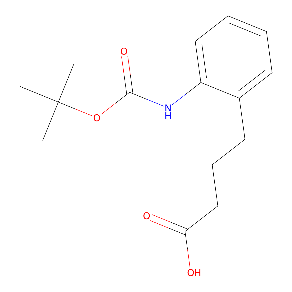 4-(2-((tert-Butoxycarbonyl)amino)phenyl)butanoic acid molecular structure, CAS 214829-08-0