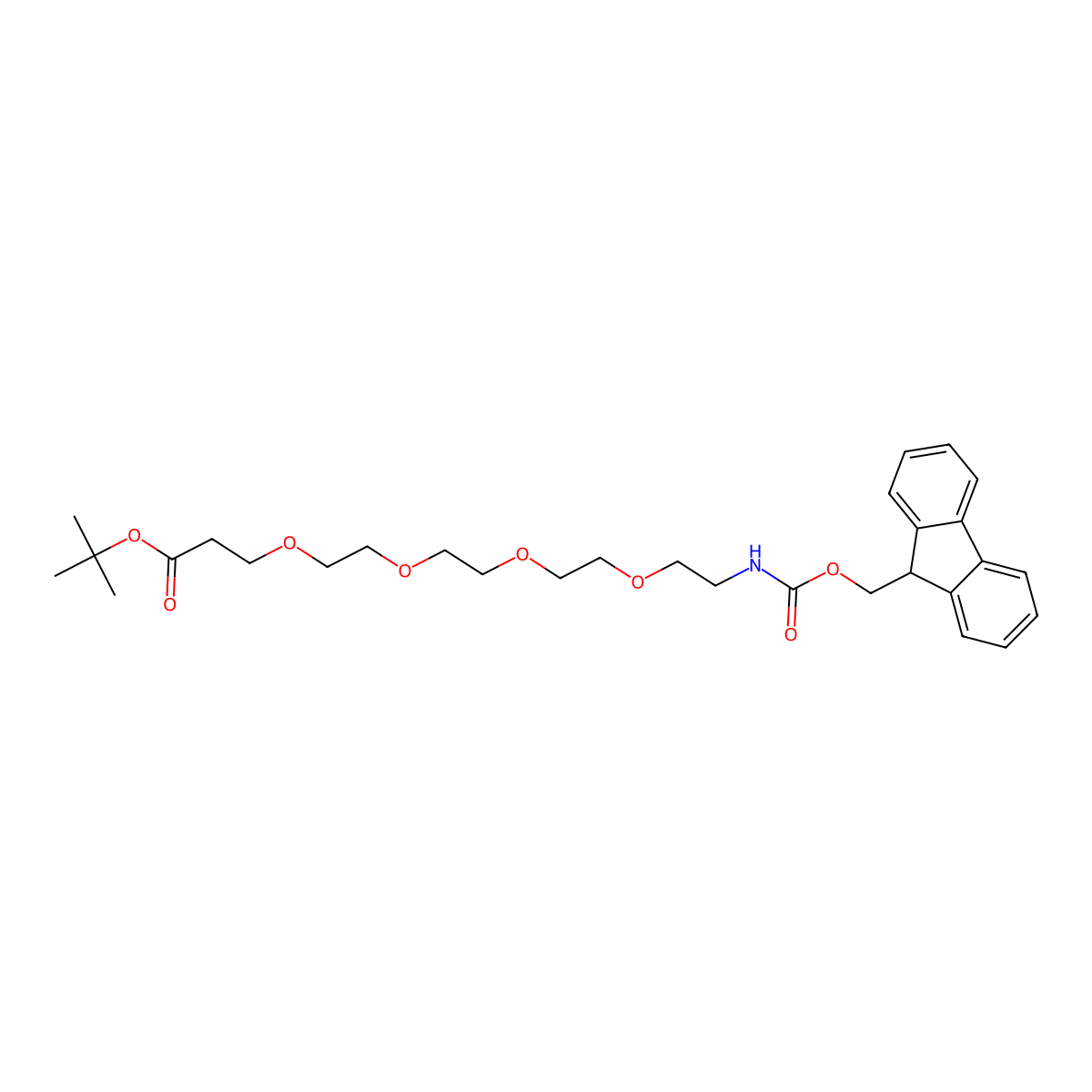 FmocNH-PEG4-t-butyl ester molecular structure, CAS 2148295-94-5