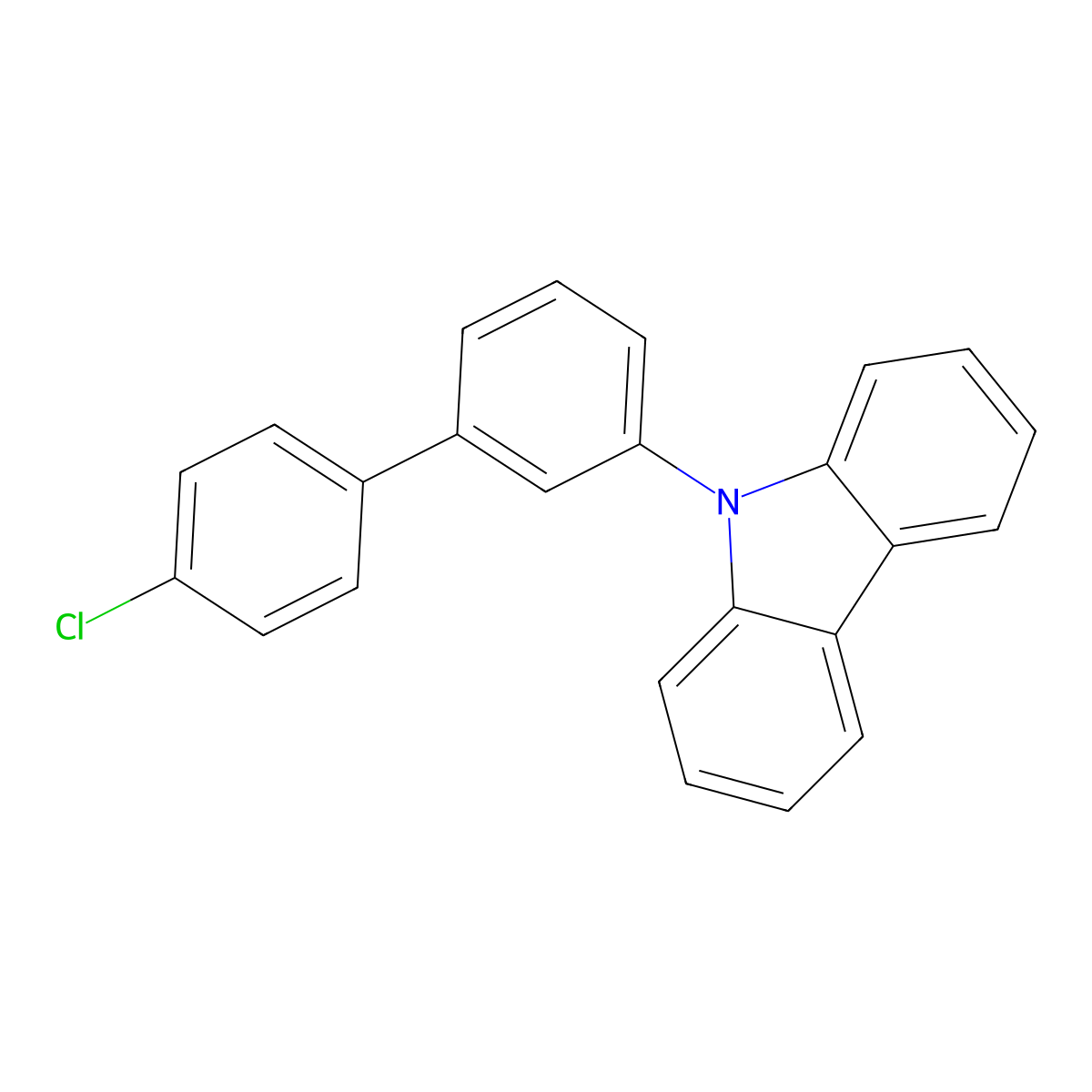 9-(4'-chloro-[1,1'-biphenyl]-3-yl)-9H-carbazole molecular structure, CAS 2148296-04-0