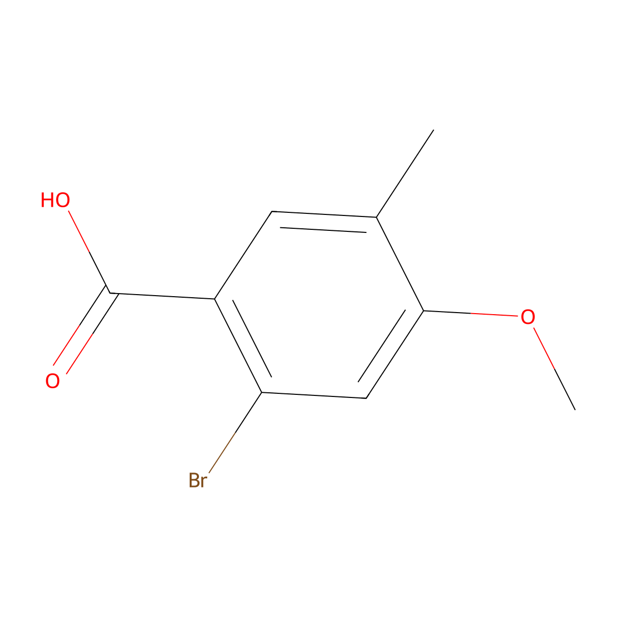 2-Bromo-4-methoxy-5-methylbenzoic acid molecular structure, CAS 2148297-04-3
